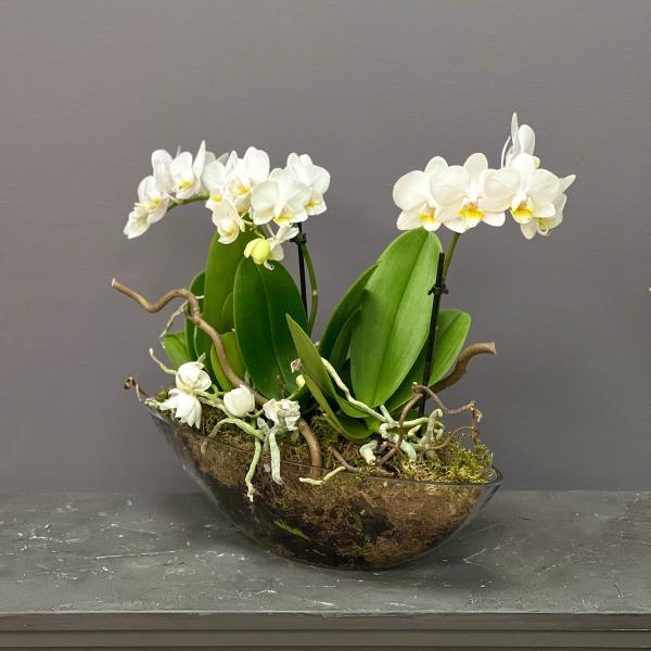 Интерьерная композиция в стекле лодочка "Белые ночи" (М)