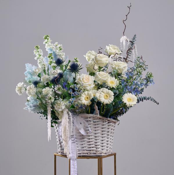 Корзина "Гжельские узоры"