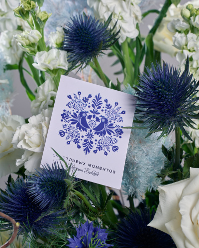 Букет интерьерный "Гжельские мотивы" (L)