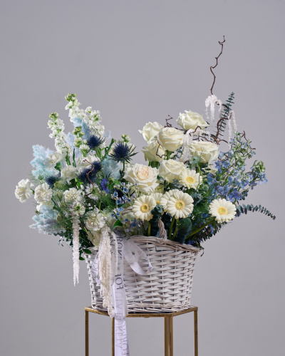 Корзина "Гжельские узоры"