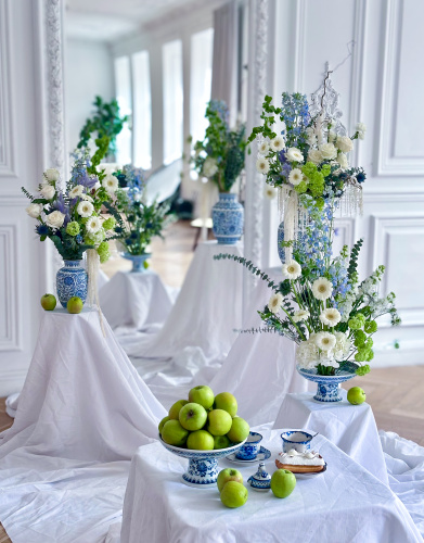 Букет интерьерный "Гжельские мотивы" (М)